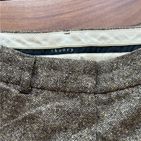 Theory Wool Blend Tweed Tailored Trouser Pants Size 0 - Picture 2 of 6